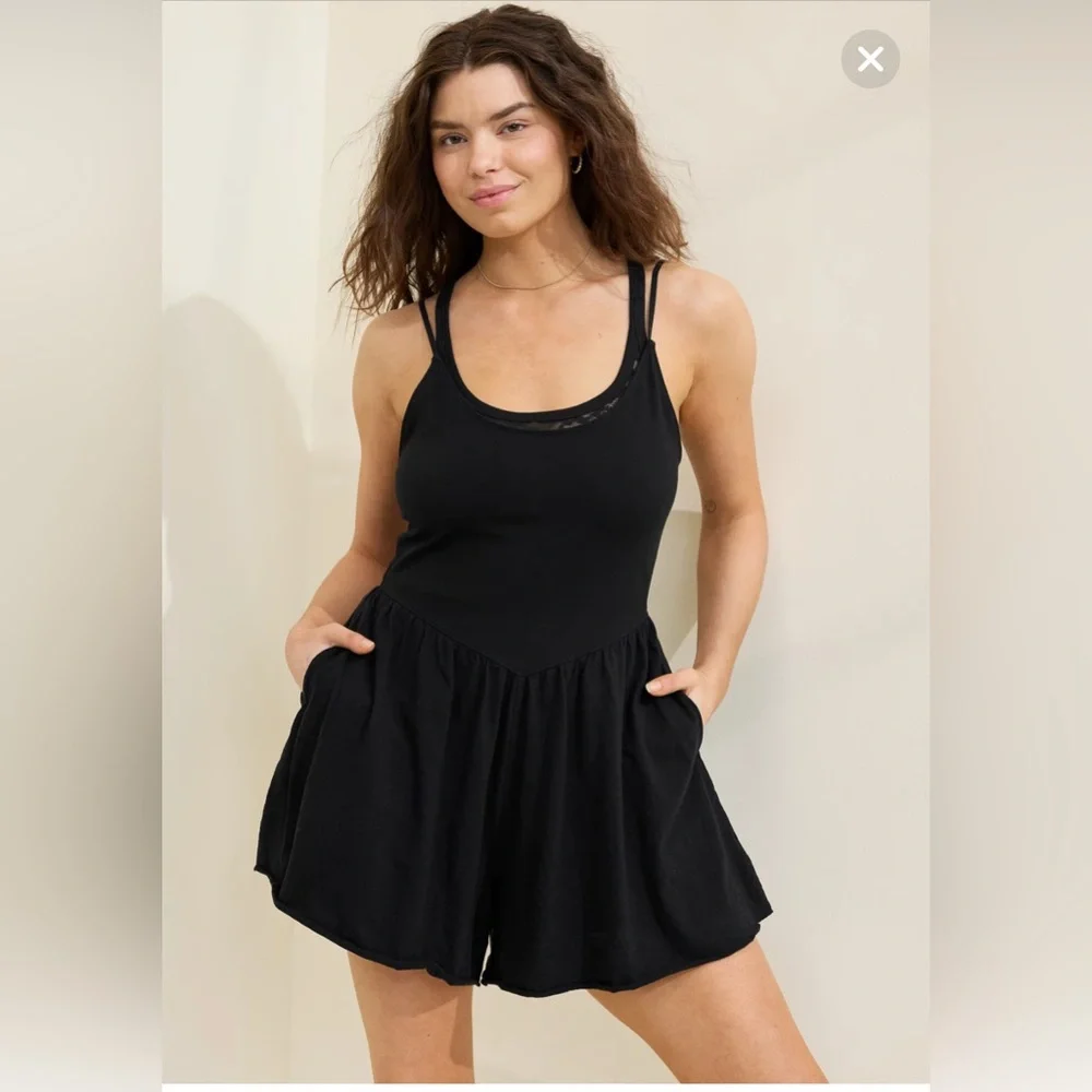 Aerie At The Barre Romper Black - Picture 3 of 8